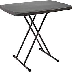 Iceberg IndestrucTable Too 1200 Series, Personal Folding Table, Charcoal, 20” W x 30” & Furinno Just 3-Tier Turn-N-Tube End Table, 1-Pack, White/White-NeatNest
