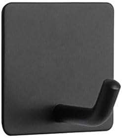 Adhesive Towel Hooks for Bathrooms, 8 Piece Towel Hooks for Hanging Hat Robe Coat, Stick on Hooks for Kitchens, Strong Self-Adhesive No Damage Sticky Hook, Black