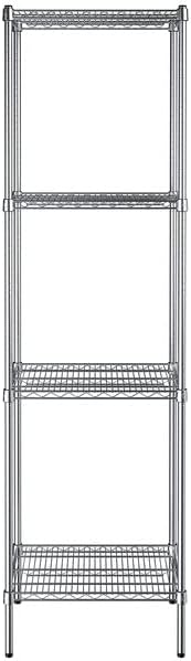 18" x 24" NSF Chrome 4-Shelf Kit with 86" Posts, Heavy Duty Storage Shelving, Wire Shelving Kit, NSF Commercial Storage Rack Unit