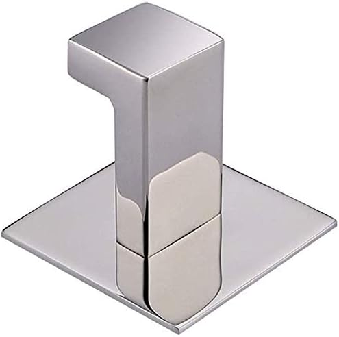 2PC Self Adhesive 304 Stainless Steel Bathroom Square Towel Hook Chrome Finish Coat hat Door Hook Hanger Bathroom Accessories,No Screw Need (Chrome, 2PC)