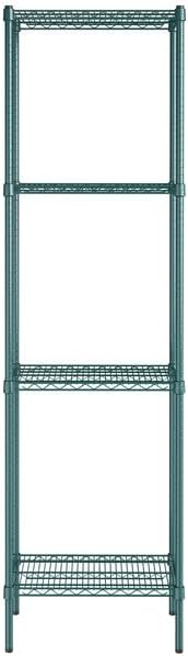14" x 24" NSF Green Epoxy 4-Shelf Kit with 86" Posts, Heavy Duty Storage Shelving, Wire Shelving Kit, NSF Commercial Storage Rack Unit