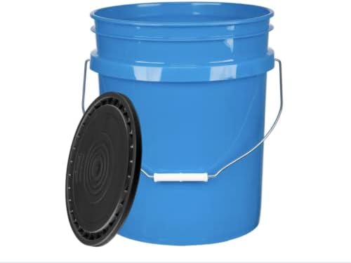 House Naturals 5 gal Blue Food Grade Bucket Pail Container with Easy snap on Lid Made in USA