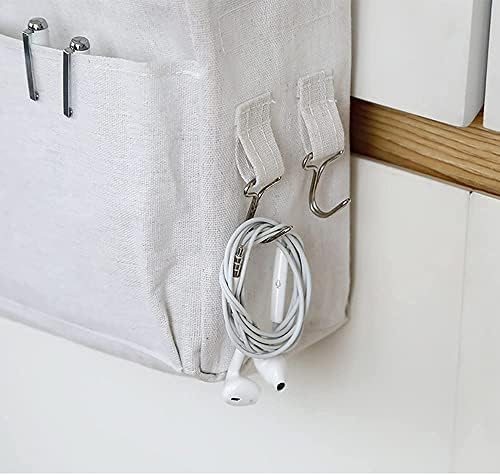 Bedside Caddy Organizer & Bedside Storage Basket Multi-Function Organizer for Bunk, Hospital Beds, Dorm Bed Rails,| Holds Magazines, Books, Glasses, Phone | Space-Saving (White 2 Pack)-NeatNest