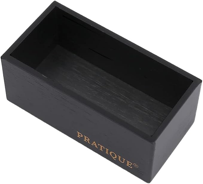 Bamboo Drawer Organizer - Kitchen Utensil Organizer Silverware Tray Cutlery Holder,Office Desk Supplies and Accessories,5.9 * 3 * 2.6inch,Black-NeatNest