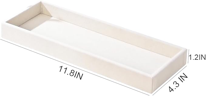 Divided Drawer Organizer Tray, Velvet Jewelry Storage Tray, Necklace Bracelet Ring Earring Display Tray,Bedside Nightstand Desk Holder Tray for Phone Watch Sunglasses Cosmetics Storage/Beige/1grid-NeatNest