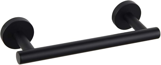 GERZWY 9-Inch Small Kitchen Towel Bar SUS 304 Stainless Steel Cabinet Hand Towel Bar Wall Mounted Bathroom Organizer Matte Black AG1101C23-BK