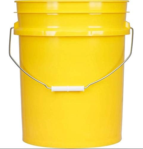 House Naturals 5 Gal Yellow Plastic Bucket with Lid Food Grade BPA Free Premium 90 mil Pail
