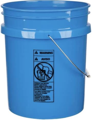 House Naturals 5 gal Blue Food Grade Bucket Pail Container with Easy snap on Lid Made in USA