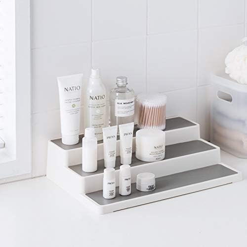 Cq acrylic 2 Pack Spice Rack Organizer for Pantry,14.5 Inch Tiered Seasoning Can Shelf Organizer For Cabinet,White-NeatNest