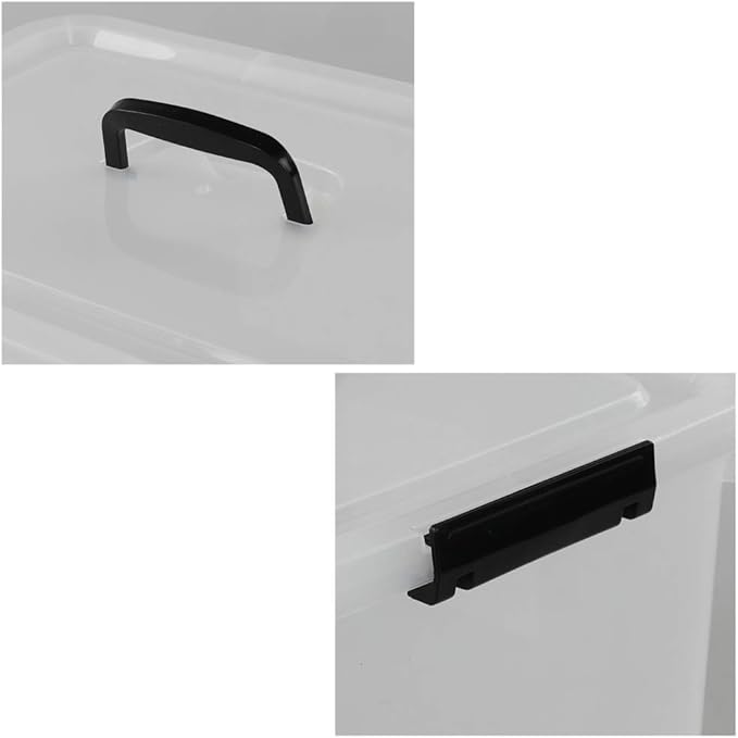 Begale 17.5 Quart Plastic Large Storage Container, Clear Latch Bin with Handle and Lid, 4-Pack-NeatNest