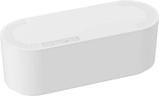 D-Line Cable Management Box, Power Strip Holder, Floor Outlet Hider, Desk Cord Organizer, Cover TV Wires, 12.75" (L) x 5" (W) x 4.5" (H), for use with Power Strips up to 10.5in Length - Small, White-NeatNest