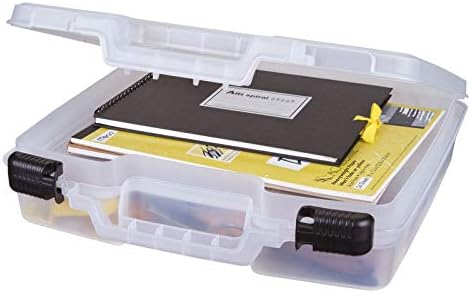 ArtBin 6961AB Quick View Deep Base Carrying Case with Removable Dividers, Portable Art & Craft Storage Box, 15", Clear