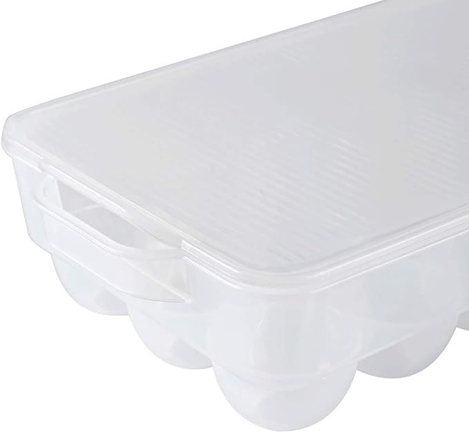 Covered Egg Holder,Egg Storage for Refrigerator,Fits 18 Eggs,Pack of 2-NeatNest
