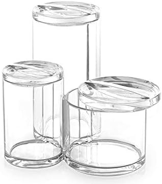 BINO 'The Trio' 3 Compartment Acrylic Makeup Accessory Organizer, Clear and Transparent Cosmetic Beauty Vanity Holder Storage-NeatNest