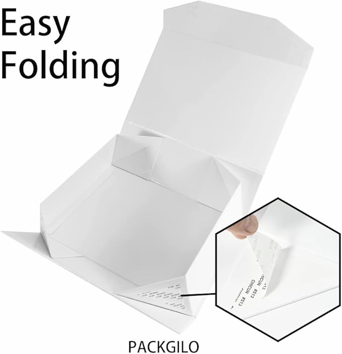 1Pcs 13x9x4 Inches White Gift Boxes with Lids for Presents Magnetic gift box large Gift Box for Bridesmaid Proposal,Groomsman (Glossy White)-NeatNest