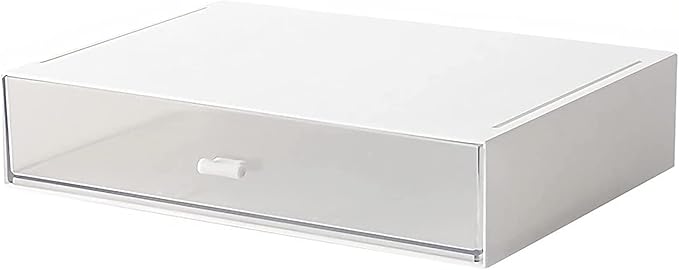 Desk Organizer with Drawers Stackable Storage Drawers, Plastic Compact Desk Storage Box Great for Office School Home Small Space- 1drawers (White)-NeatNest