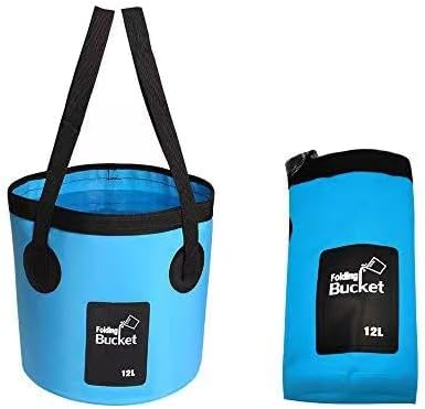 Collapsible Bucket with Handle, Multifunctional Foldable Water Container for Camping, Hiking, Traveling, Fishing, Washing, Gardening, Waterproof, Durable, Lightweight, Black-NeatNest