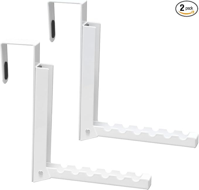 2PCS Over The Door Drying Racks, Folding Over Door Hanger Hooks, Portable Travel Space Saving Collapsible Coat Towel Racks for Clothes, Coats, Towels, Laundry, Bedroom, White