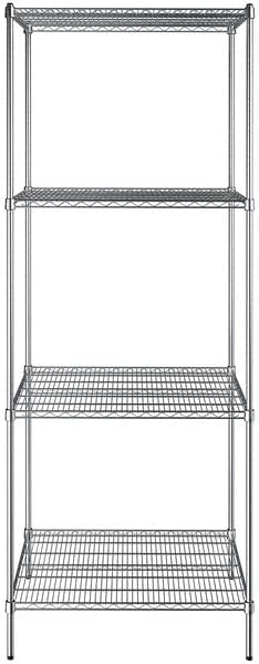 30" x 36" NSF Chrome 4-Shelf Kit with 96" Posts, Heavy Duty Storage Shelving, Wire Shelving Kit, NSF Commercial Storage Rack Unit