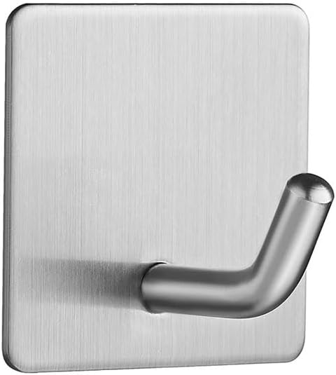 8 Pack Adhesive Wall Hooks, Self-Adhesive Hooks for Bathroom, Door Back Stick-On Towel Hooks, Hanging Coat Hat Key Washcloths Aprons Oven Mitts for Kitchen Shower Garage Home, Silver