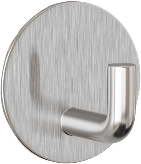 8 Pack Silver Adhesive Wall Hooks, Towel Hooks for Bathrooms, Sticky Hooks for Hanging, Stick on Wall Mount for Bathroom Kitchen Bedroom No Drill