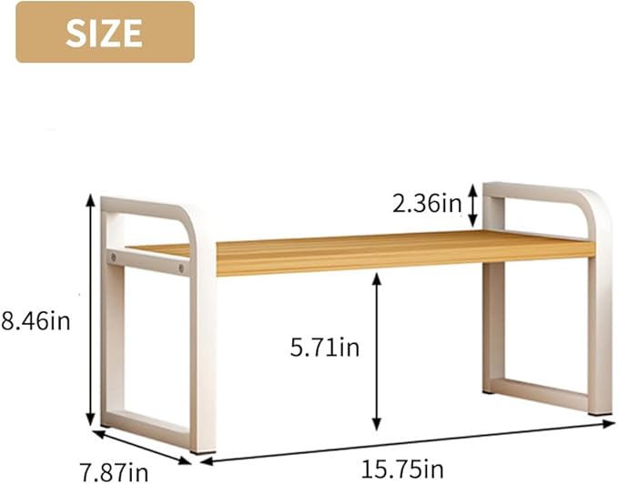 Office Desk Shelf Organizer, Wood Desktop Bookshelf Supplies Storage Rack, Shelf for Top Desk Dresser and Cubicle Decor Bookshelf Monitor Stand Riser (Black Black-single Tier, 15.75 Lx7.87 Wx8.46 H)-NeatNest