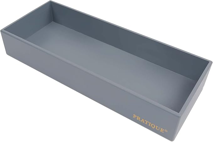 Bamboo Drawer Organizer - Kitchen Utensil Organizer Silverware Tray Cutlery Holder,Office Desk Supplies and Accessories,15 * 5.9 * 2.6,Grey-NeatNest