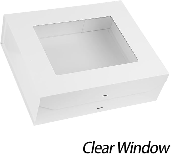 3 Pcs Extra Large White Gift Box White for Presents with Ribbon 19x16x6 Inches Clear Gift Box with Window Magnetic Closure Gift Boxes with Lids-NeatNest