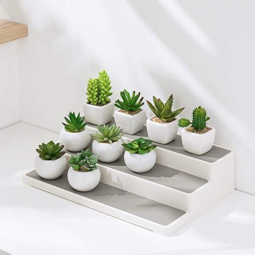 Cq acrylic 2 Pack Spice Rack Organizer for Pantry,14.5 Inch Tiered Seasoning Can Shelf Organizer For Cabinet,White-NeatNest