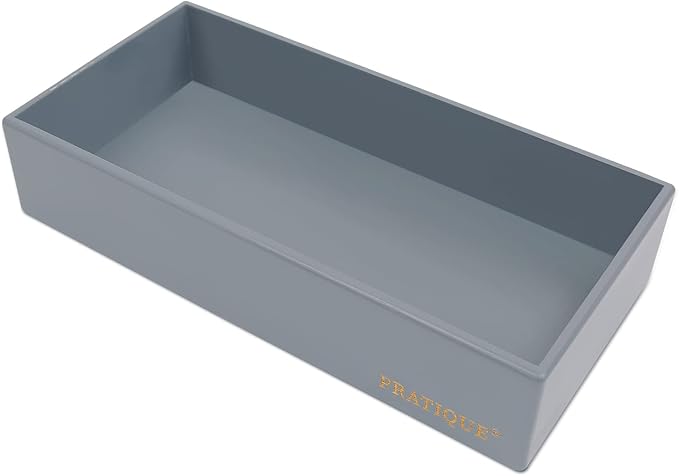Bamboo Drawer Organizer - Kitchen Utensil Organizer Silverware Tray Cutlery Holder,Office Desk Supplies and Accessories,12 * 5.9 * 2.6,Grey-NeatNest