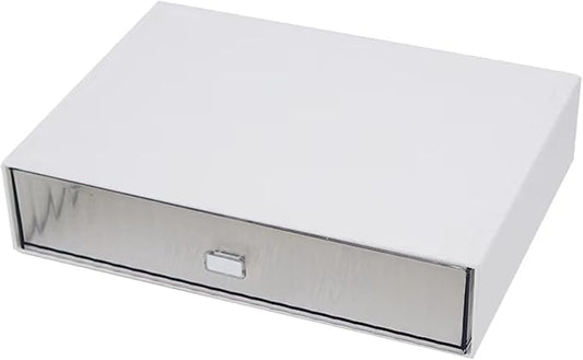 Desk Drawer Organizer, Stackable Plastic Storage Drawer, Grocery Organizer For Stationery/Office Supplies (White, 1 Compartment)-NeatNest