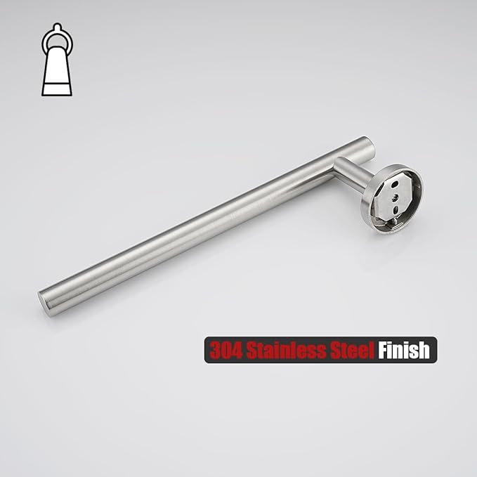 JQK Hand Towel Holder Towel Ring, 10 Inch Thicken 0.8mm 304 Stainless Steel Bathroom Hand Towel Bar, 9 Inch Useable Length Wall Mount Towel Rack Hanger, Brushed Steel, THH110L9-BN