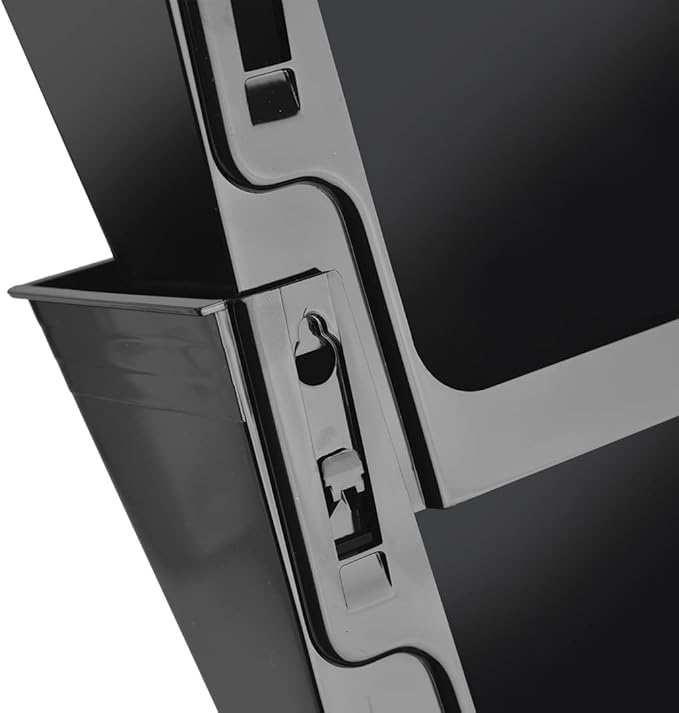 Acrimet Wall Mount Pocket File Organizer Holder Modular Letter Size A4 Plastic (Hangers Included) (Black Color) (2 Pack)