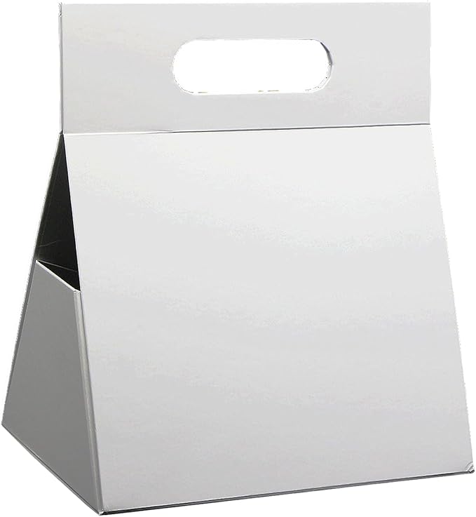 9X6X4.3inch Portable Premium Folding Gift Box with Handles - Reusable Elegant Storage Solution for Birthdays, Weddings, Corporate Events , Eco Friendly Compact Design (White)-NeatNest