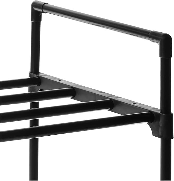 SONGMICS Shoe Rack, 2-Tier Shoe Organizer, Metal Storage Shelf, Upright or Upside Down, for 12-15 Pairs, Stackable, for Entryway, 11.8 x 36.2 x 13.4 Inches, Black ULSA12BK-NeatNest
