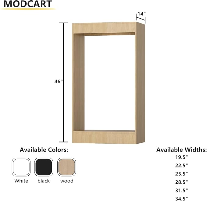 Double Hanging Closet Unit, Modular System Organizer With Storage for Walk In Closets, Clothing Rack Wardrobe for Hanging Clothes, Bedroom, Wood, 28.5"W