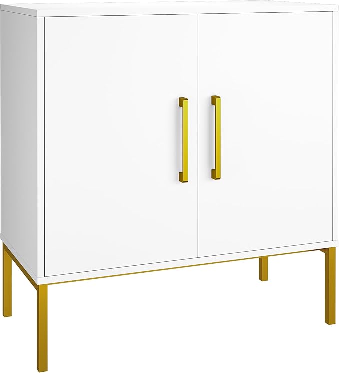 JOZZBY Set of 3 Storage Cabinet, Sideboard Buffet Storage, Modern Living Room Cabinet, White Side Cabinets for Bedroom, Kitchen, and Hallway
