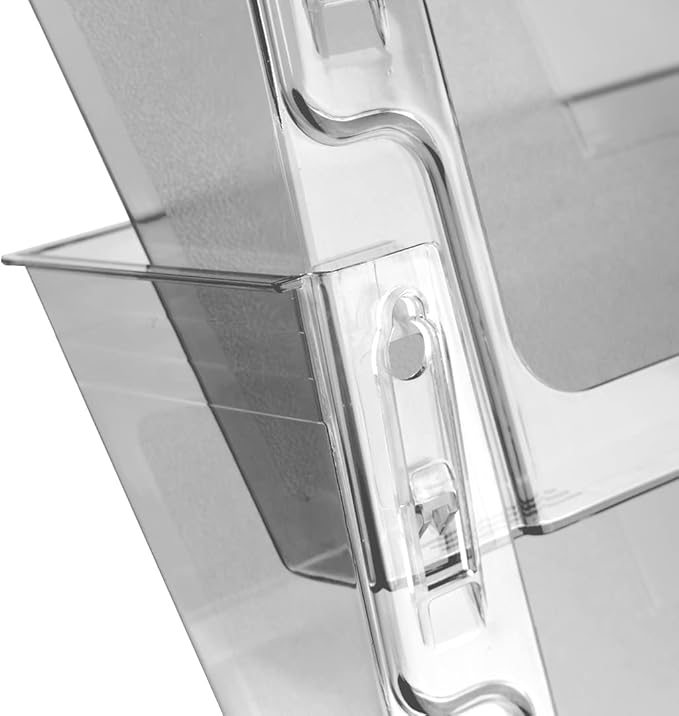 Acrimet Wall Mount Pocket File Organizer Holder Modular Letter Size A4 Plastic (Hangers Included) (Clear Crystal Color) (2 Pack)