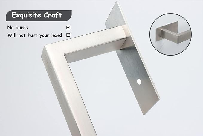 Bathroom Towel Bar Self Adhesive, No Drilling Towel Rack Easy to Install,Hand Towel Holder Made of Premium Stainless Steel Sticky on Hand Towel Hanger for Kitchen, Toilet.(12IN, Brushed)-NeatNest