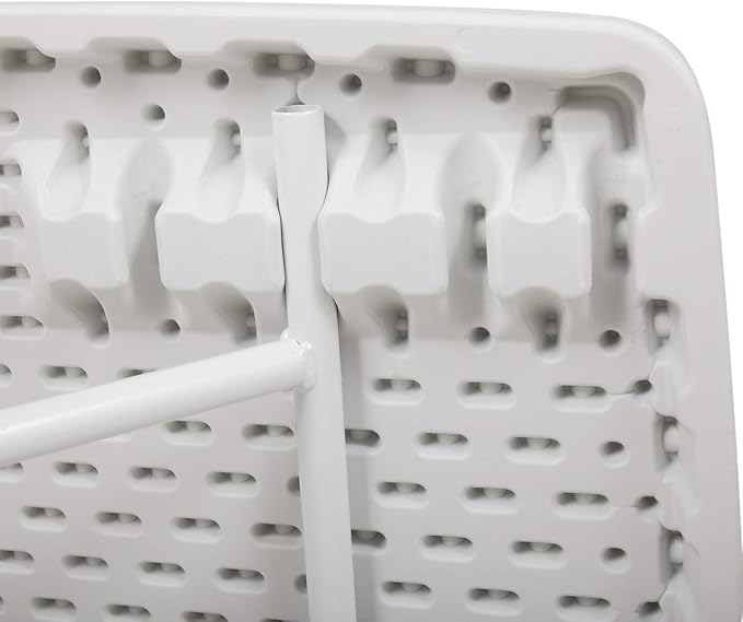 BWM.Co Portable Folding Height-Adjustable Table fot Picnic Beach Personal Desk Home Dining Table for Small Space with X-Crossed Feet for Business or Home Use,Easy Assembly, White-NeatNest