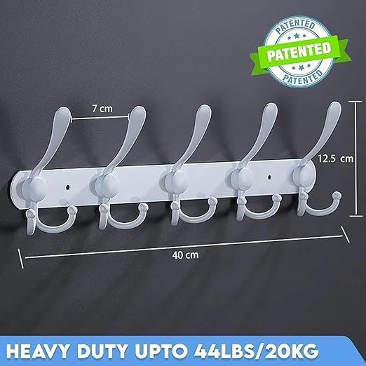 GlazieVault White Coat Hooks for Wall - Stainless Steel Coat Racks (2 Pack) - Heavy Duty White Coat Hooks Wall Mounted - Premium Design Rust Free White Coat Hangers Wall Hoks-NeatNest