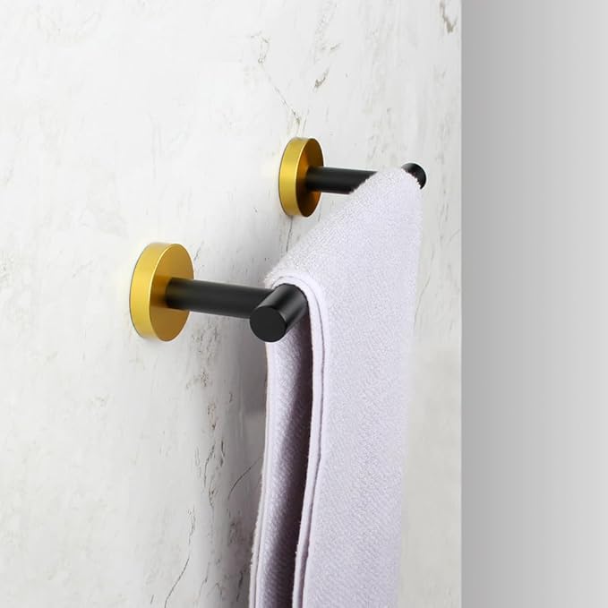 9-Inch Towel Bar SUS 304 Stainless Steel Towel Rack Wall Mounted Towel Rail Towel Rod for Bathroom Modern Style Black & Gold
