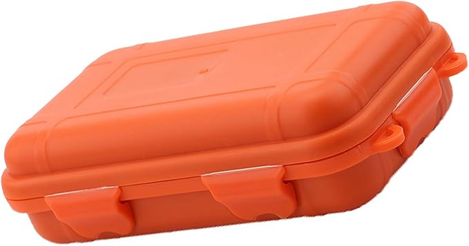 FILFEEL Outdoor Plastic Shockproof Box Airtight Survival Case Container Storage Carry Box Small (L-Orange)-NeatNest