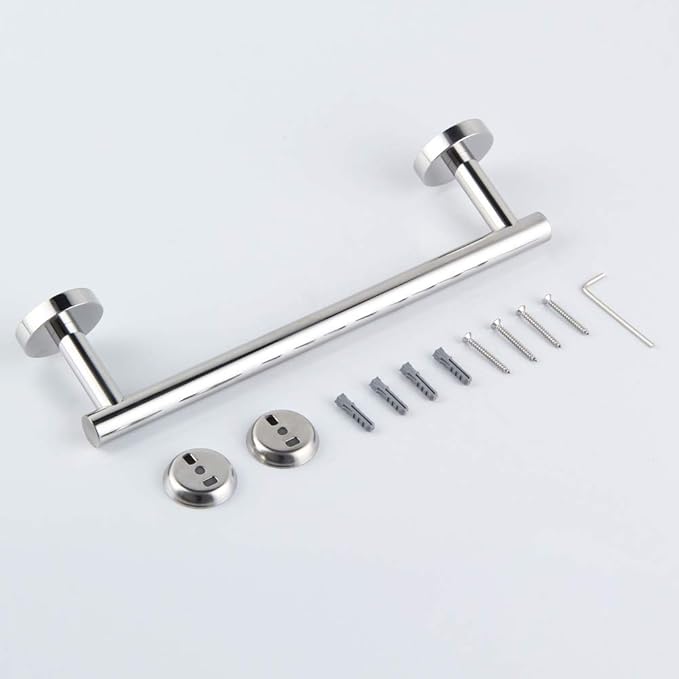 GERZ 12-Inch Hand Towel Holder Modern Towel Ring Hand Towel Bar Towel Hanger Wall Mount, Polished Finish AG1101C30.5-JG
