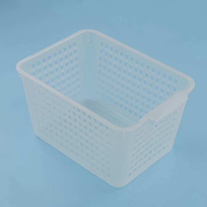 Clear Plastic Storage Bins/Basket Organizer for Home Bathroom Kitchen, 6-Pack-NeatNest