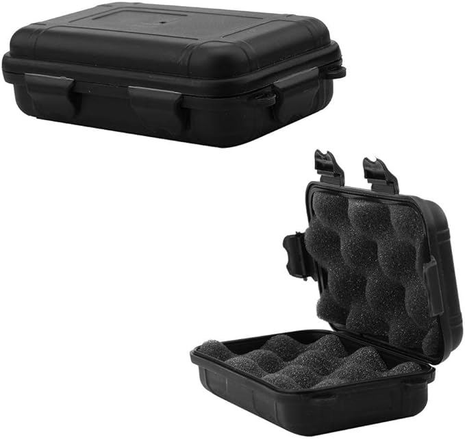 FILFEEL Outdoor Plastic Shockproof Box Airtight Survival Case Container Storage Carry Box Small (L-Black)-NeatNest