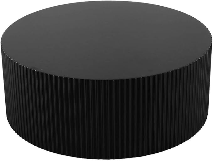 KEVINSPACE Round Coffee Table Modern CoffeeTable CoffeeTables for Living Room Round WoodCoffeeTable CircleCoffee Tables LargeRound Coffee TableBedroom Office No Assembling Ø35.43" x 13.78"H Black