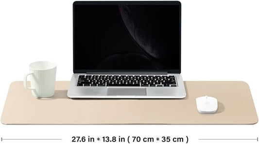 Cork Desk Mat - Dual-Sided Desk Pad for Office and Home - Desk Organization and Accessories - Ideal for Large Mouse Pad and Desk Mats on Top of Desks(Apricot,27.6"x 13.8")-NeatNest