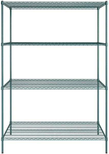 30" x 60" NSF Green Epoxy 4-Shelf Kit with 86" Posts, Heavy Duty Storage Shelving, Wire Shelving Kit, NSF Commercial Storage Rack Unit