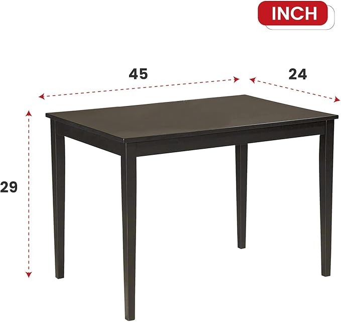 Dining Table for 4 People Kitchen Table with Wood Legs Dinner Table for Apartment Living Room Dining Room Office Kitchen Home Furniture Rectangular Modern, Brown-NeatNest